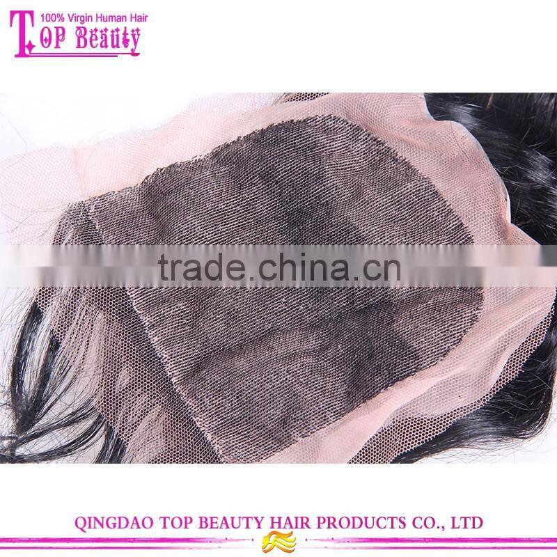 High quality 4X4" virgin brazilian hair cheap stock silk base lace closure free parting cheap silk base closure