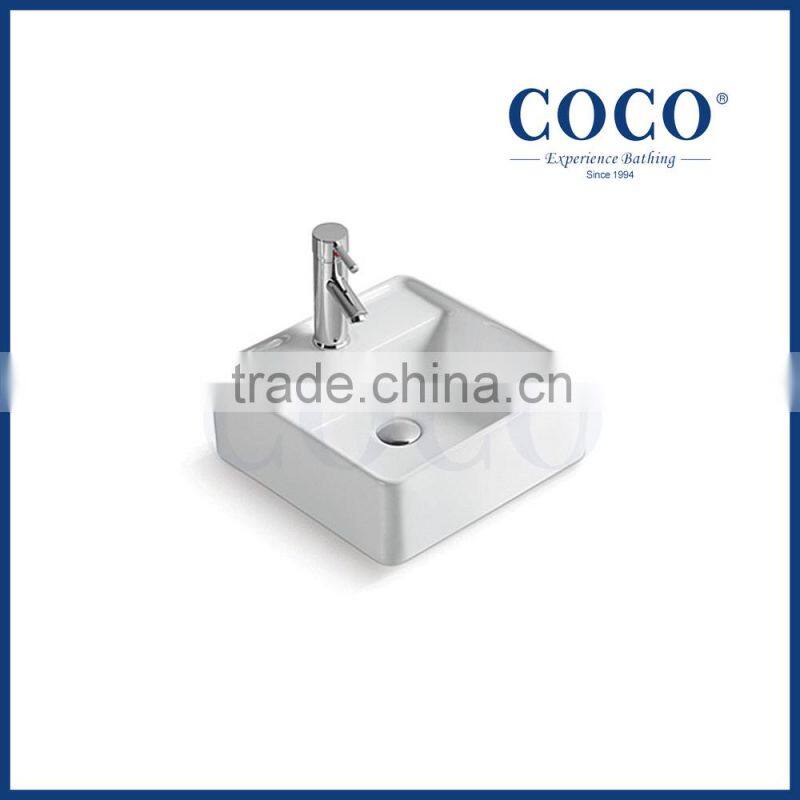 bathroom vanity ceramic square hand wash sink counter top basin