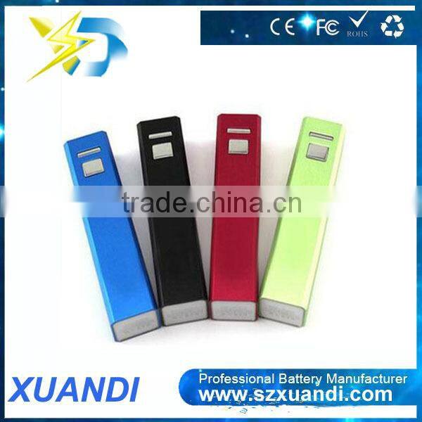 wholesale small defty design cuboid shape 2600mAh real capacity cellphone power bank