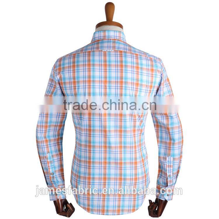 James 50s big check colorful regular soft woven fabric for children's shiring