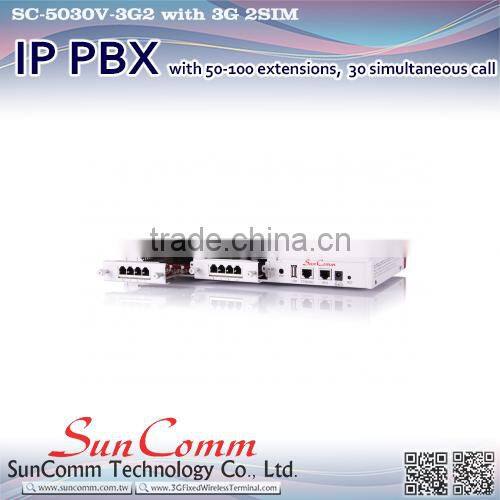 SC-5030V-GSM2 Office Wireless GSM 2SIM IP PBX with 50-100ext 30 simultaneous call