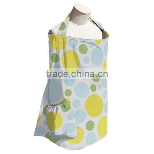 woven mulit color printing with inside pocket buckle adjustable neck strap Breastfeeding apron