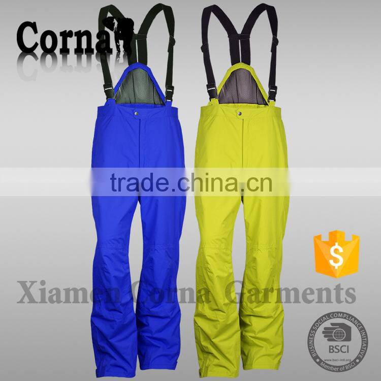Customized colorful ski pant non deformation fastness elastic belt sport trousers for men