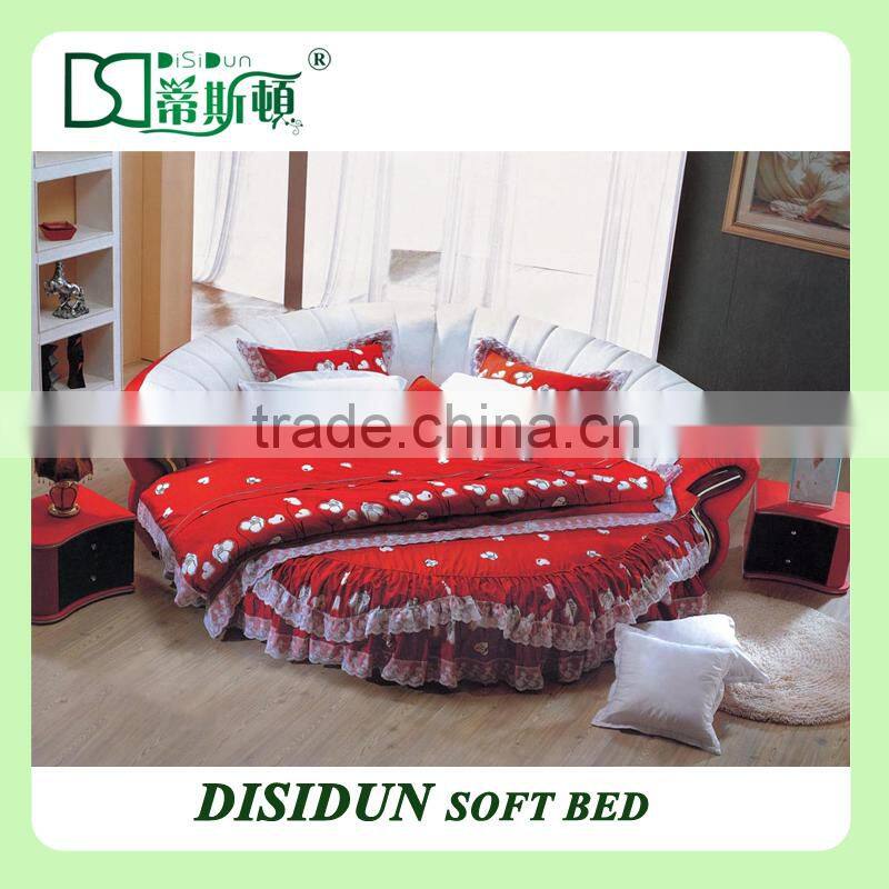 Luxury king size round bed sets bed frame DS-805