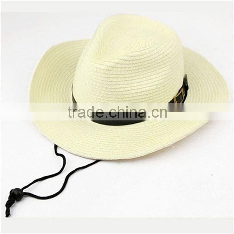 >>>>Men Summer Outdoor Beach Fishing Sun Cap Straw Collapsible Wide Brim Cowboy Hat