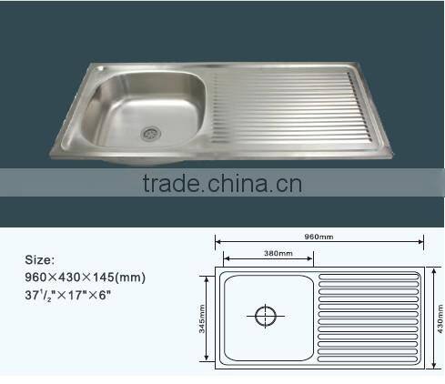 JZ-830 96x43 export Indonesia stainless steel kitchen sink