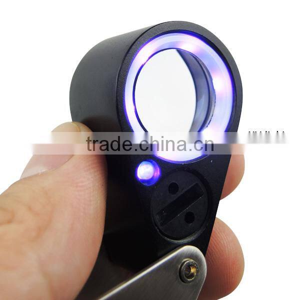 20X Jeweler Loupe Magnifier + LED & UV light 21mm Lens Jewel Identifier Tool