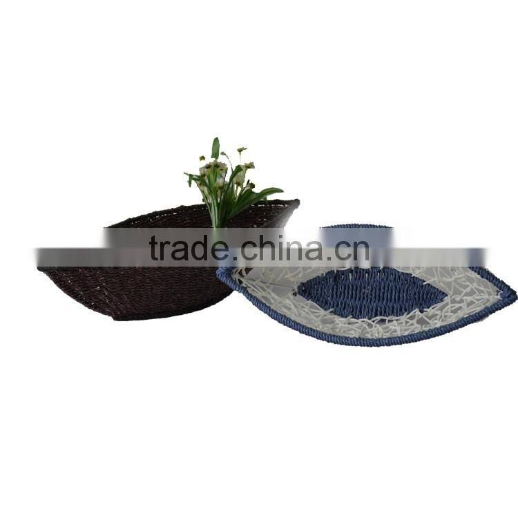 S.D Luxury leather gift packing basket for fruit, Festival gift basket
