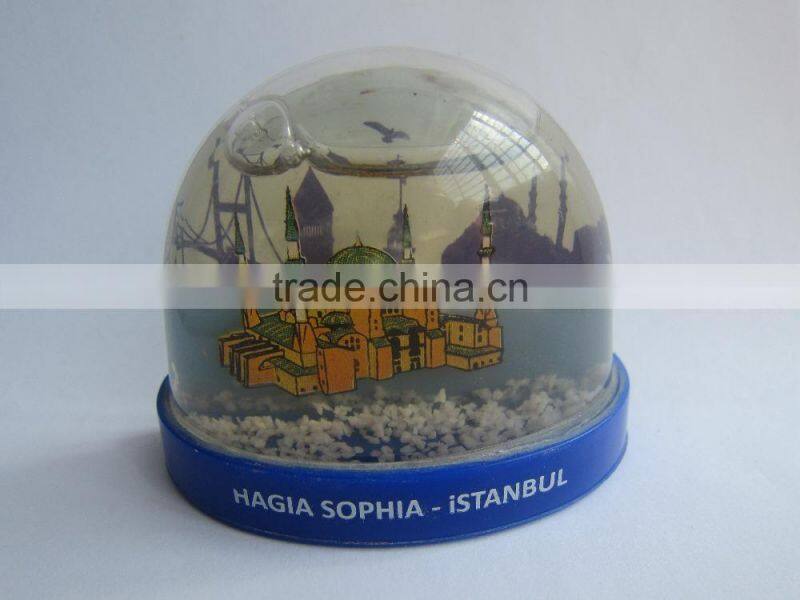 Snow Globe With The Magnet,Fridge Magnet For Tourist Souvenirs,OEM Fridge Magnet Plastic Photo Snow Globe