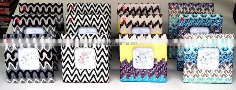Cloth wrap square picture frame with lace maerial