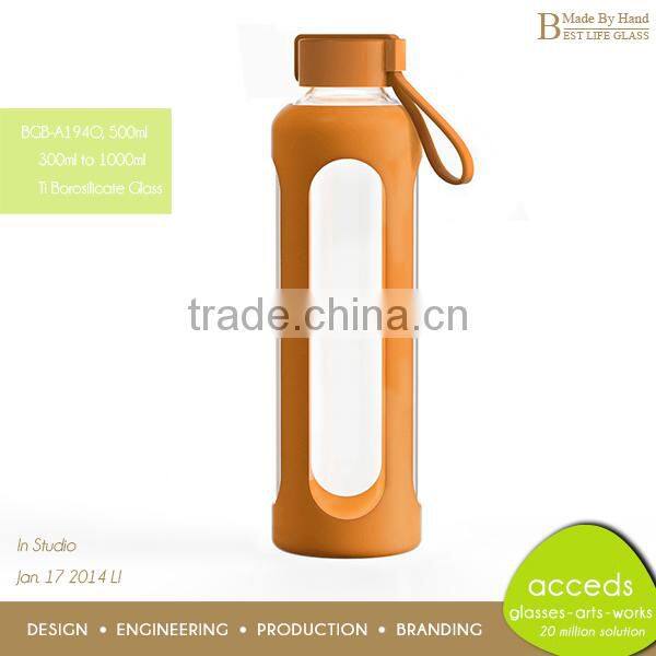 Pyrex Cheap Heat Resistant Sport Bottle / Glass Bottle