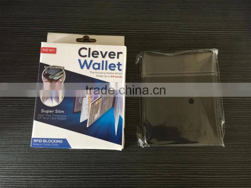 wonder wallet/magic wallet/clever wallet/RFID blocking wallet/security wallet