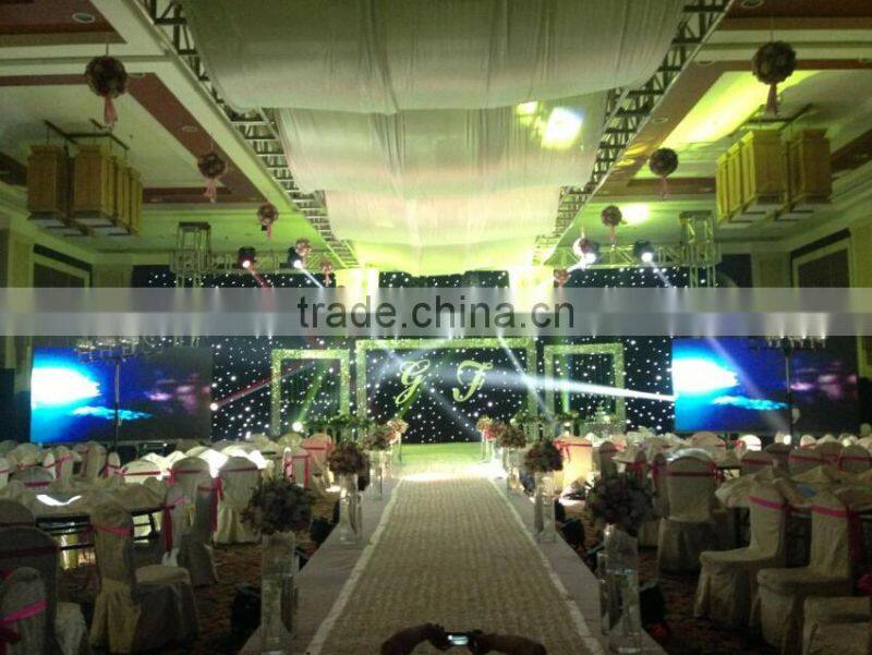 Wedding stage backdrop decor rgb LED ligitng twinkling star curtain professional dmx lights