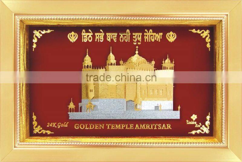 Gold foil Burj Khalifa buildings photos frame for promotion gift