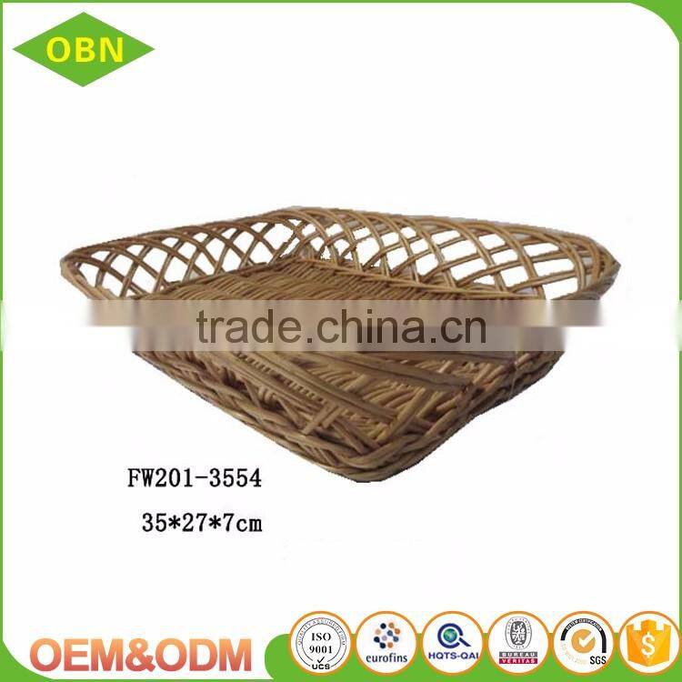 Cheap woven decorative tray wicker fruit basket