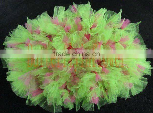 lime hot pink tutus with yellow silk ribbon