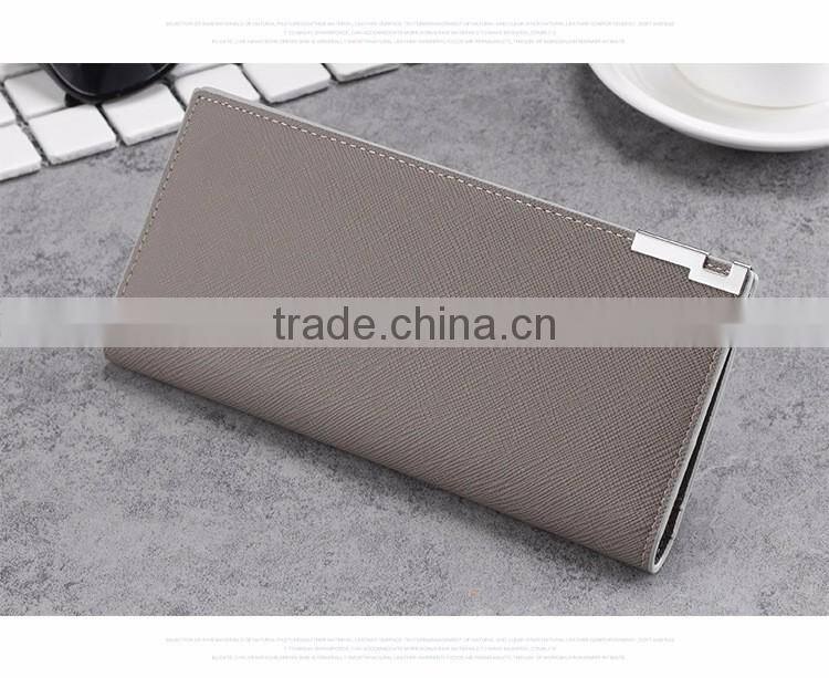 wholesale New men's long Slim Wallet Card Wallet multi cross pattern wallet purse