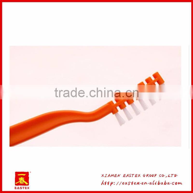 Thin shape bristle brush for crevices