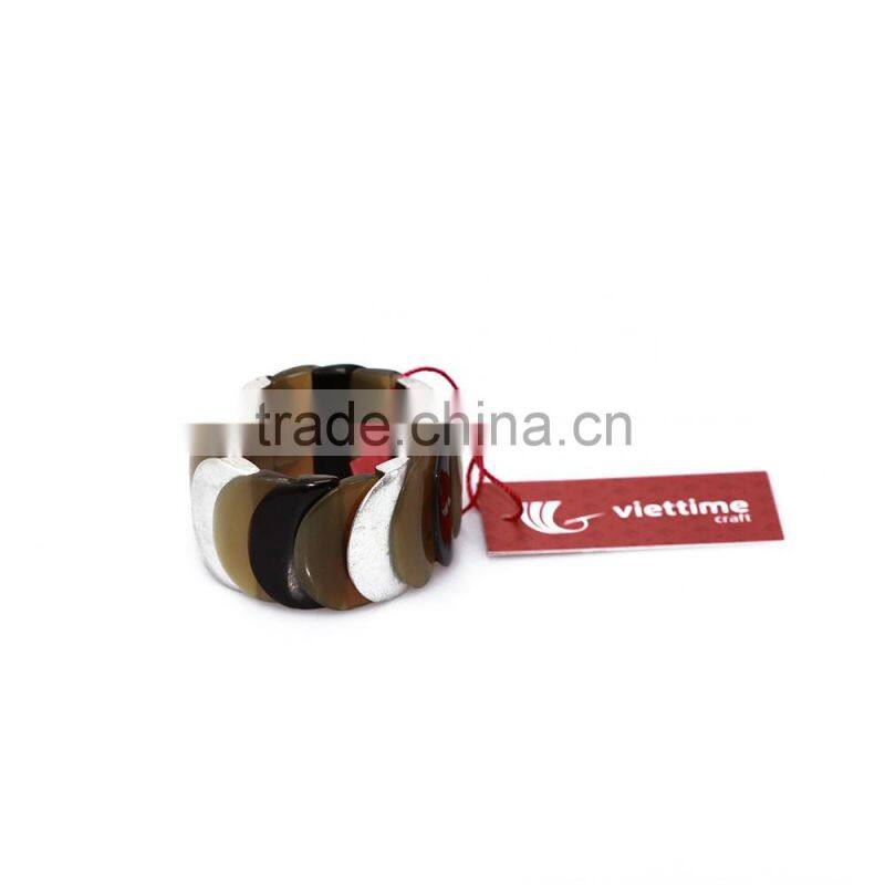 Vietnamese water buffalo horn bracelet, unique horn cuff jewelry, 100% handmade.