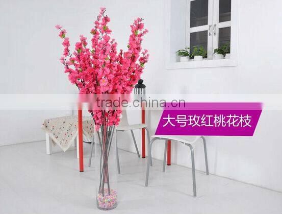 Artificial Plastic Flower Peach Branches Red Color for Wedding Centerpieces Decoration