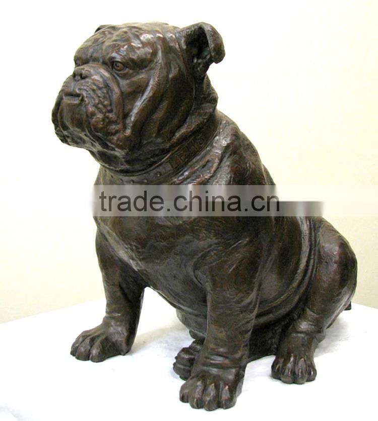 handicraft bulldog life size dog statues bronze sculpture