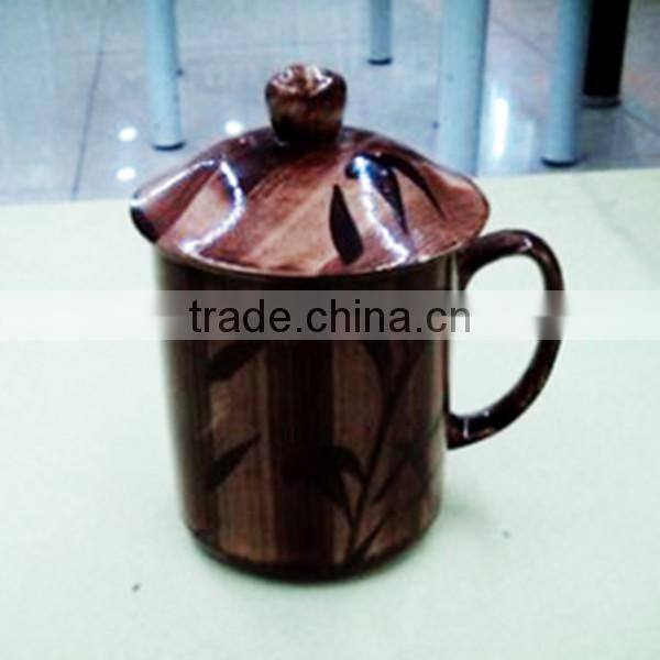 Hand-drawn Ceramic Porcelain Coffee Cup with Lid