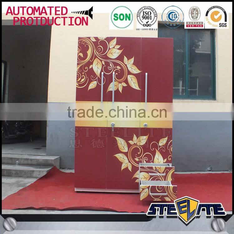 Bedroom furniture steel wardrobe closet design metal clothes cupboard