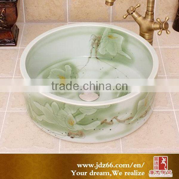 2017 New designs shape bathroom art wash basin for dining room