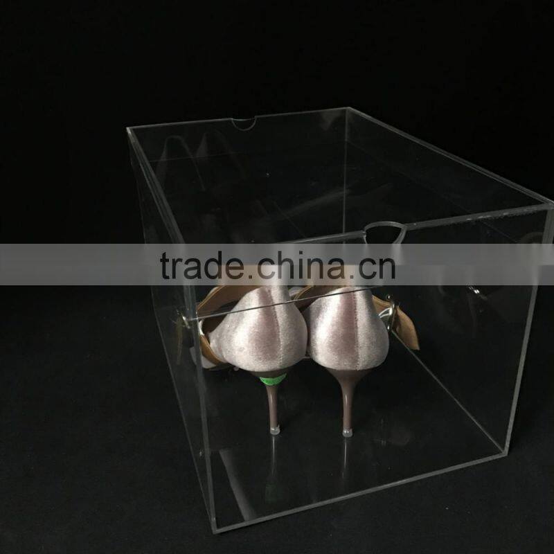 2017 oem custom acrylic storage with lid shoe box