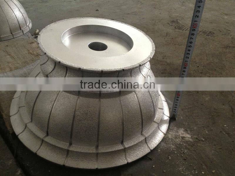 Vacuum brazed diamond cutting and grinding tools for large granite/large diamond granite router bits