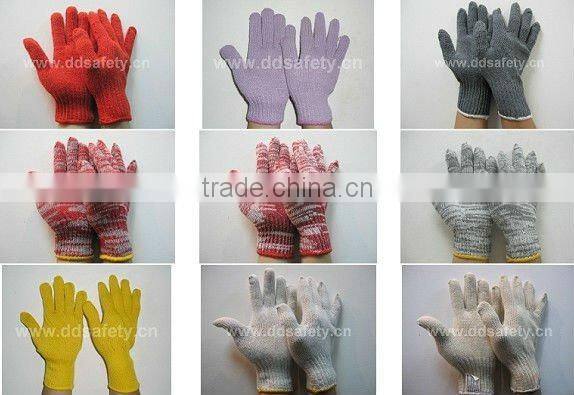 DDSAFETY 2017 Wholesale High Quality Cotton String Knit Wrist Safety Gloves