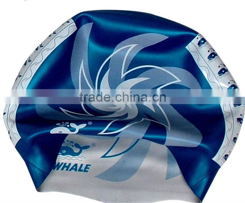High quality waterproof custom logo printed silicone swimming cap and swim hat