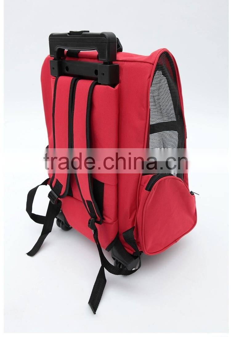 2015 Hot selling trolley pet bag with wheels for 5kg