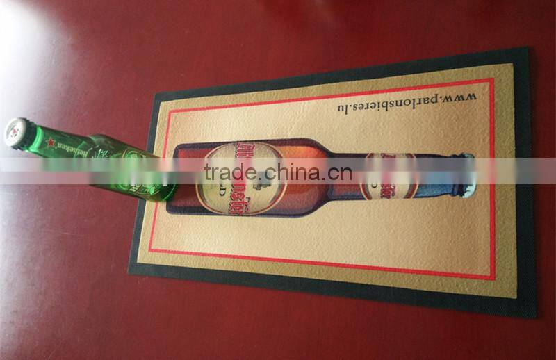 Custom colorful Printed non-slip bacardi rubber bar mat light
