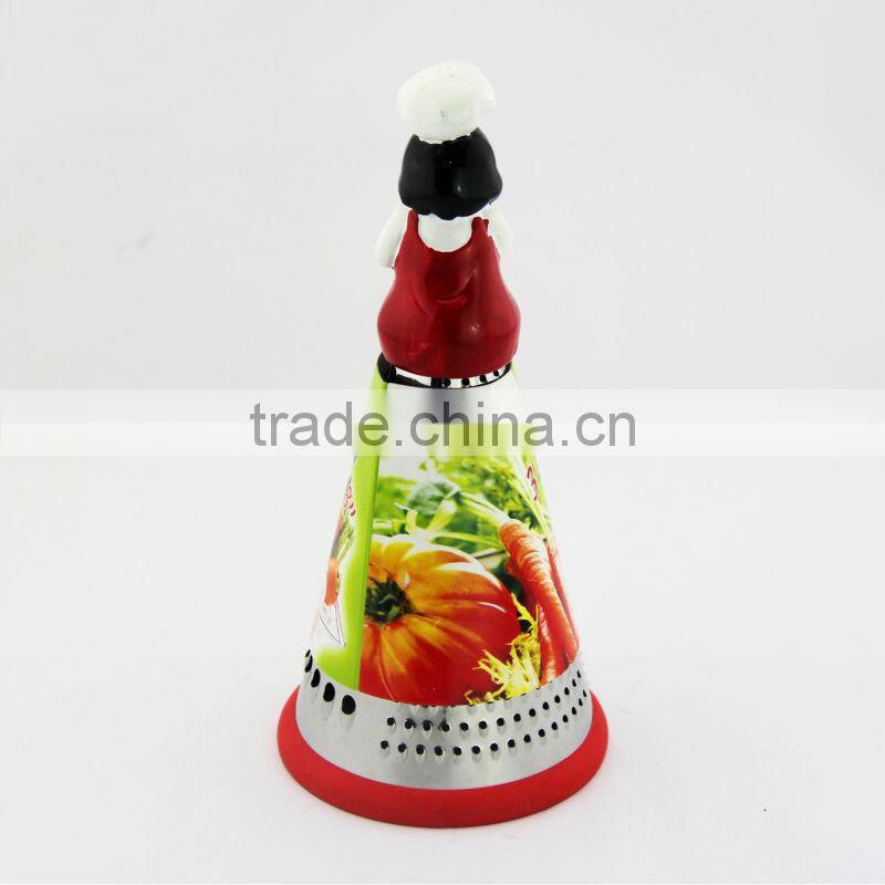 Happy woman cooker statue resin handle stainless steel 10 inch cheese grater electric