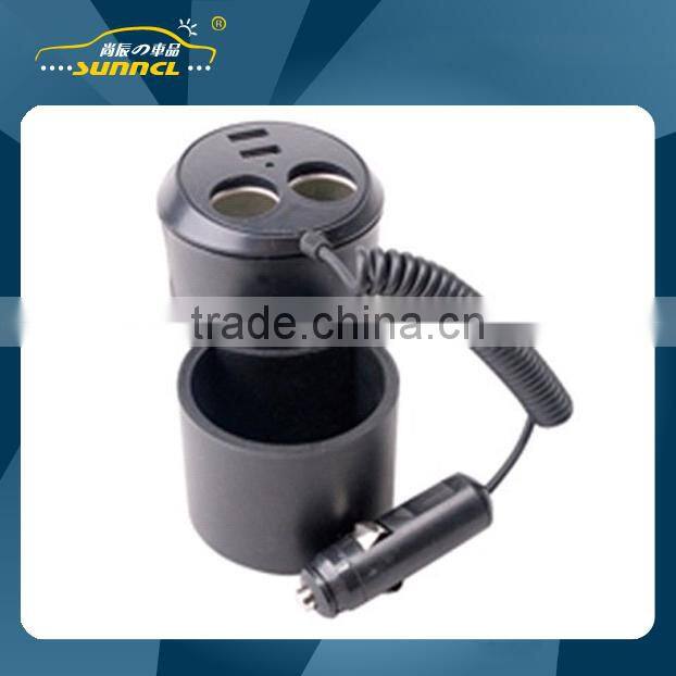 2015 CE Approval 2 USB and 1 to 2 Car Cigarette Light Socket with Ashtray