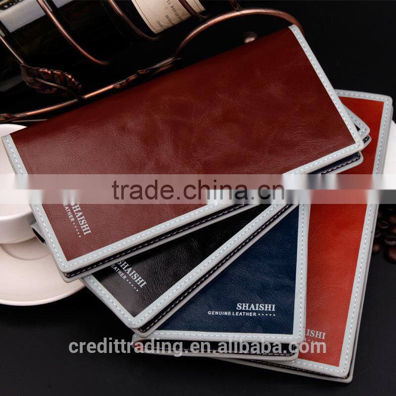 2015 simple designs leather wallet for men