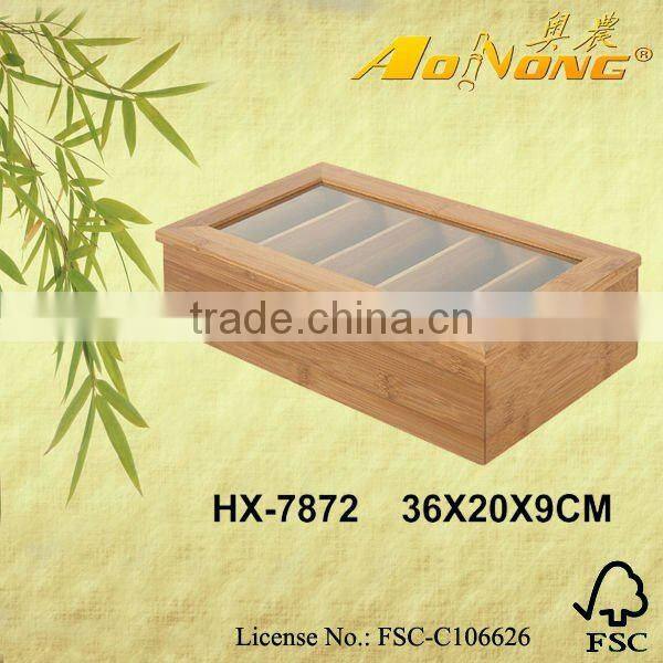 bamboo tea box with compartments