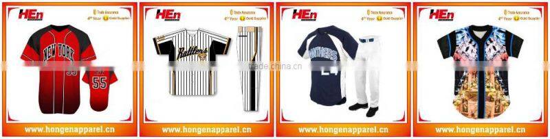 Hongen apparel 2015/2016 Fashion Button Down Sublimated Custom Baseball Jersey Wholesale sublimation baseball singlet