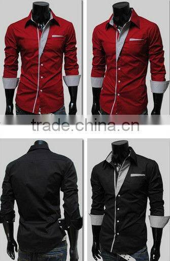 Mens italian slim fit shirts long sleeve casual shirts fashion shirts china gold supplier shirts MOQ 5PCS