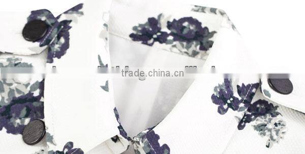 2015 new style fashion flora printed stand collar long sleeve formal mature ladies office wear dresses dress