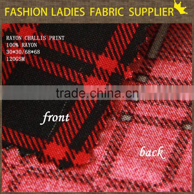 Cicheng Brand stripe design 100% rayon chaliis print fabric