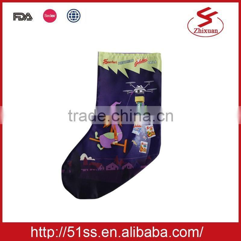 Purple full printing christmas socks
