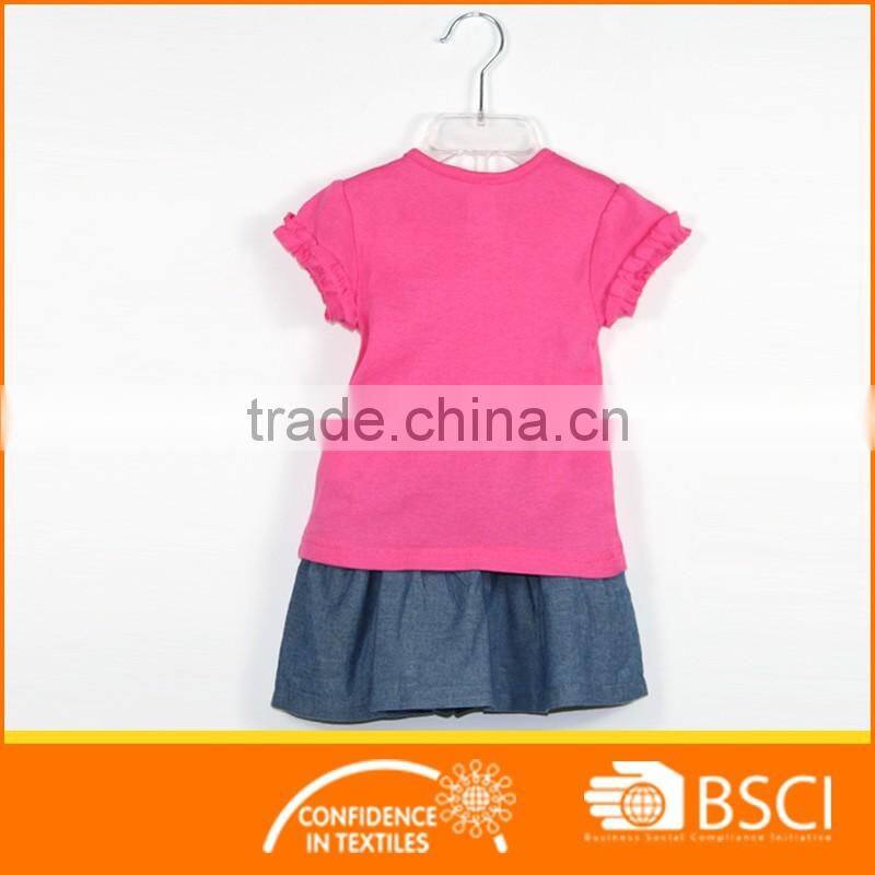 baby girls Knitting Shirt+Denim Skirt Clothes Set