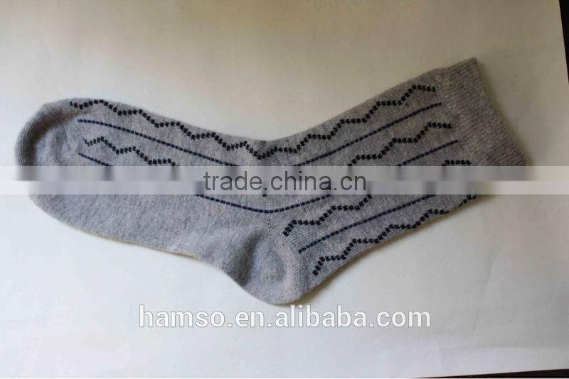 New men grey color wool dress socks