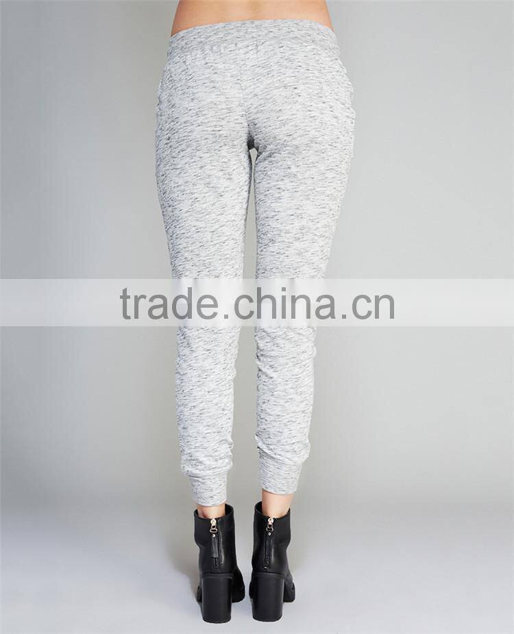 OEM cheap knit joggers plain grey sport girls sex photos in skinny trousers
