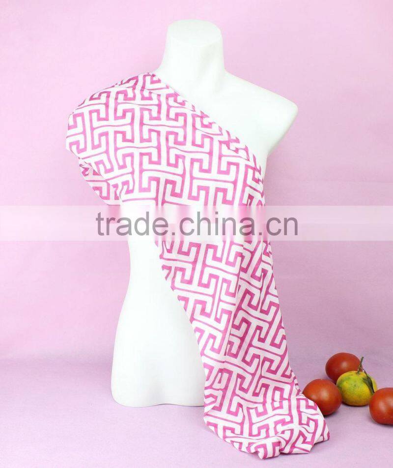 2017 fashion spring cotton greek key scarf women petti scarf