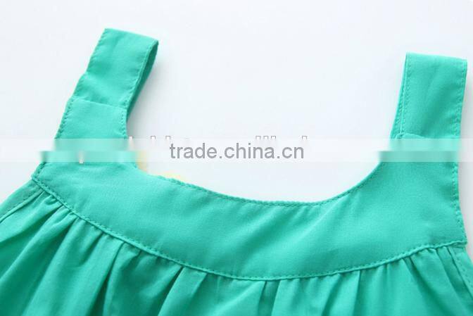Spring Summer Dress Child Girl Beach Sling Frock Princess Mint Knee Length Frocks