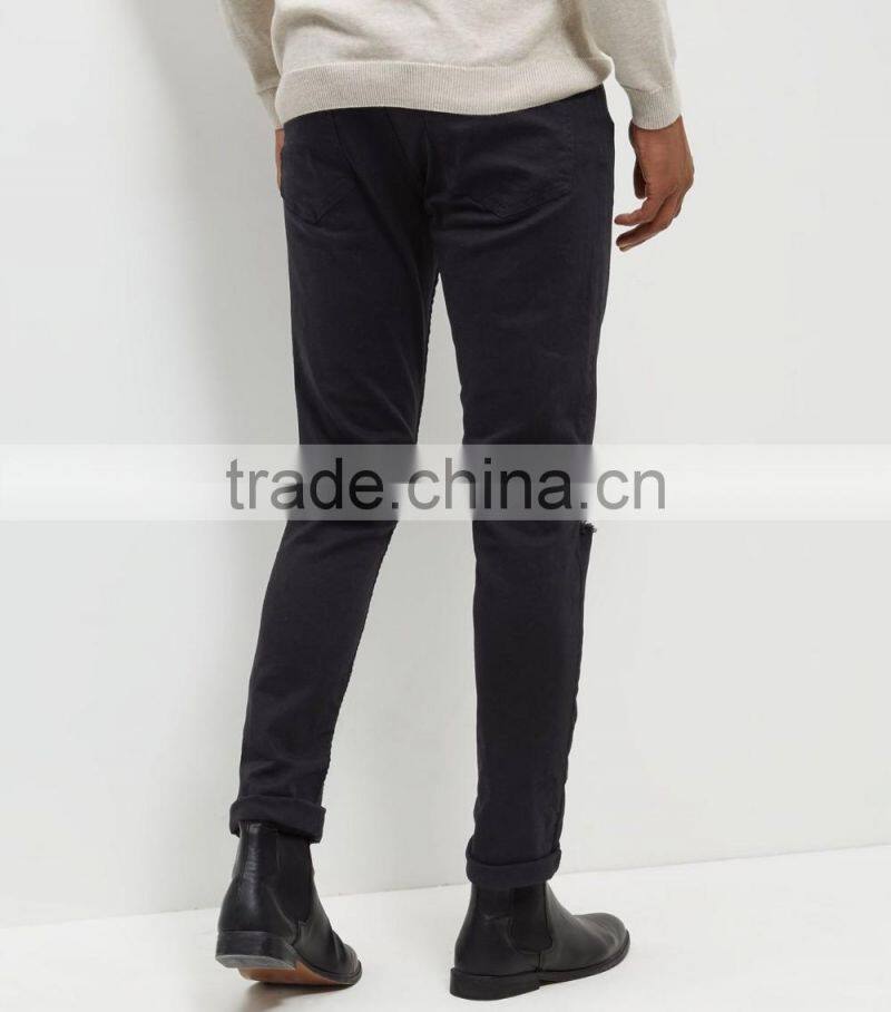 man black ripped knee denim skinny jeans