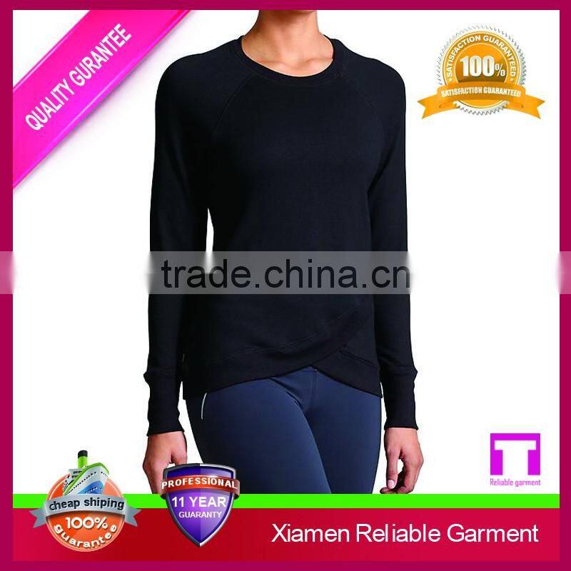 Blank raglan long sleeve black new model 95%cotton5%elastane sport t shirt